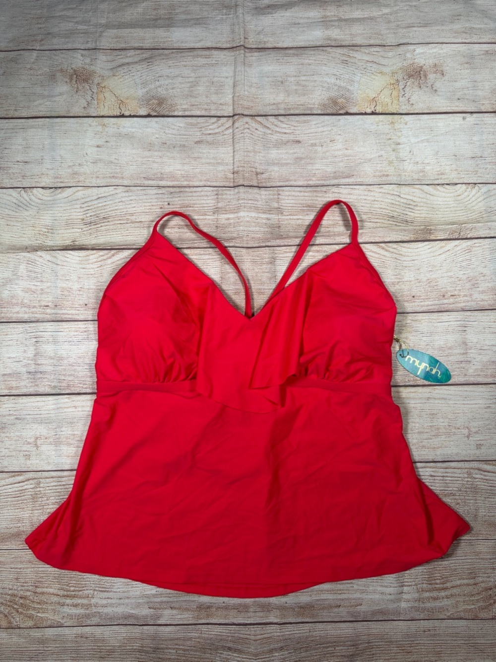 NWT Pink‎ Red Women's V-Neck Tankini Top